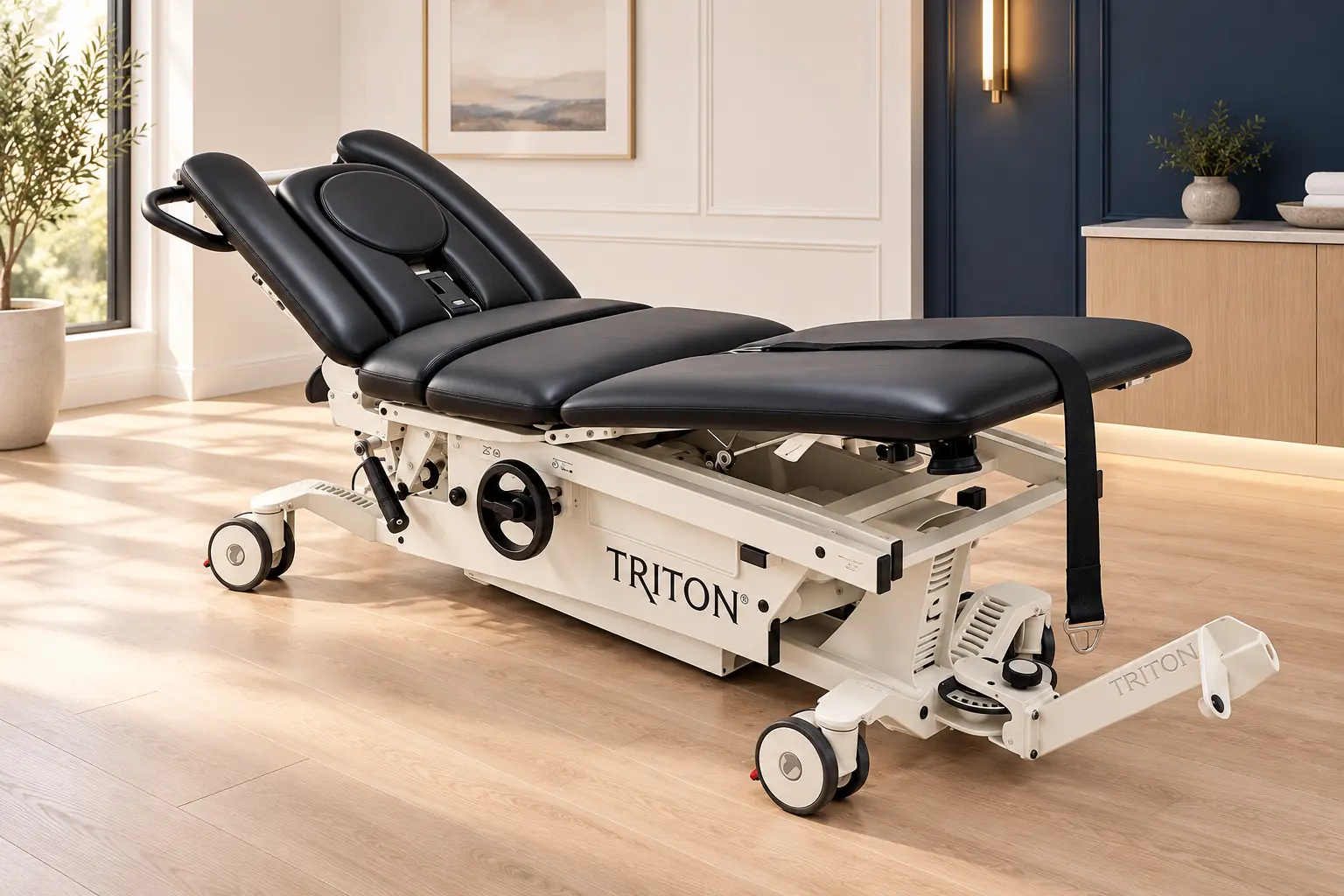 Premium Triton spinal decompression table in an elegant private treatment suite in Chino Hills